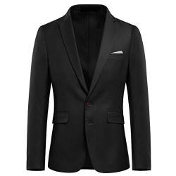 Allthemen Anzugjacke Herren Slim Fit Sakko Modern Blazer für Business Hochzeit Freizeit Schwarz M von Allthemen