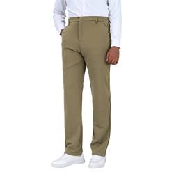 Allthemen Herren Anzughose Straight Stretch Businesshose Slim Fit Anzug Hose für Herbst Khaki 33 von Allthemen
