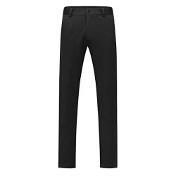 Allthemen Herren Anzughose Stretchkomfort Slim fit Anzug Straight Hose für Business Schwarz 3XL von Allthemen