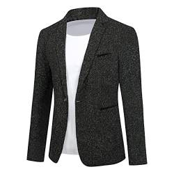 Allthemen Herren Sakko Sportlich Baumwolle Blazer Slim Fit Modern Jackett Jacke Casual Anzugjacke für Männer # Schwarz 3XL von Allthemen