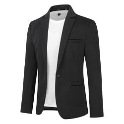 Allthemen Herren Sakko Sportlich Slim Fit Blazer Männer Modern Freizeit Jackett Business Anzugjacke Schwarz XL von Allthemen