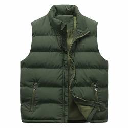 Allthemen Herren Steppweste mit Stehkragen Sportweste Leicht Winter Männer Vest Outdoor Übergangsjacke Grün S von Allthemen