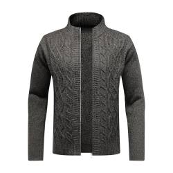 Allthemen Herren Strickjacke mit Reißverschluss Cardigan Grobstrick mit Stehkragen #67 Schwarz M von Allthemen