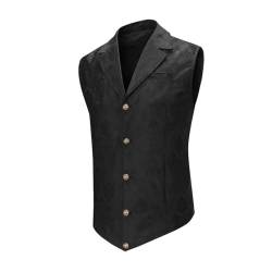 Allthemen Herren Weste Gothic Steampunk Anzugweste Formelle Western Westen Paisley für Party Hochzeit Schwarz S von Allthemen