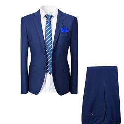Allthemen Hochzeitsanzug Herren Anzug Slim Fit Herrenanzug Anzüge für Hochzeit Business Party Marineblau S von Allthemen