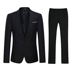 Allthemen Hochzeitsanzug Herren Anzug Slim Fit Herrenanzug Anzüge für Hochzeit Business Party Schwarz XXL von Allthemen