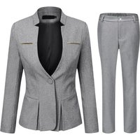 Allthemen Hosenanzug (2 tlg) Damen Eleganter Business Anzug Set mit einem Knopf von Allthemen