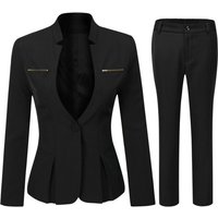 Allthemen Hosenanzug (2 tlg) Damen Eleganter Business Anzug Set mit einem Knopf von Allthemen