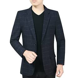 Allthemen Sakko Herren Kariert 2 Knopf Anzugjacke Slim Fit Business Männer Blazer für Hochzeit Freizeit Schwarz L von Allthemen