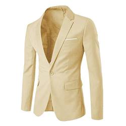 Allthemen Sakko Herren Slim Fit Anzugjacke EIN Knopf Sakko für Business Beige XS von Allthemen