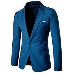 Allthemen Sakko Herren Slim Fit Anzugjacke EIN Knopf Sakko für Business Blau 3XL von Allthemen