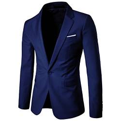 Allthemen Sakko Herren Slim Fit Anzugjacke EIN Knopf Sakko für Business Marineblau XL von Allthemen