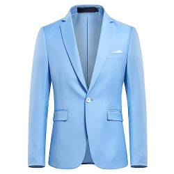 Allthemen Sakko Herren Slim Fit EIN Knopf Anzugjacke Herren Blazer für Business Hochzeit Freizeit Blau 3 L von Allthemen