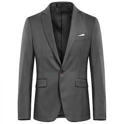 Allthemen Sakko Herren Slim Fit EIN Knopf Anzugjacke Herren Blazer für Business Hochzeit Freizeit Grau XS von Allthemen