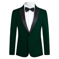 Allthemen Sakko Herren in Samt Optik Regular Fit Blazer Freizeit Smokingjacke für Hochzeit Grün 3XL von Allthemen