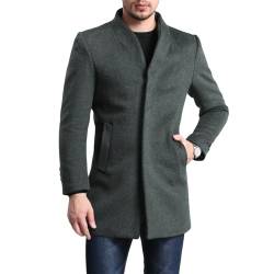 Allthemen Wintermantel Herren Mantel Slim Fit Lang Wollmantel Business Trenchcoat Mantel Herren Winter Grau XL von Allthemen