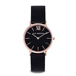 Ally Denovo New Vintage Mesh Damenuhr mit Milanaiseband Analog Rose AF5014.3 von Ally Denovo