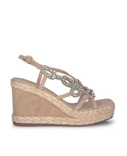 Alma en Pena Damen Keilsandalette in Beige, Größe 38 von Alma en Pena