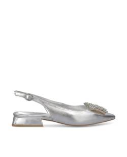 Alma en Pena Flacher Schuh mit quadratischem Rand, V240378 Diva Silver, silber, 39 EU von Alma en Pena