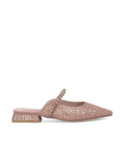 Flache Schuhe mit Kristallen V240362 Wildleder Old Pink, Rosa, 39 EU von Alma en Pena