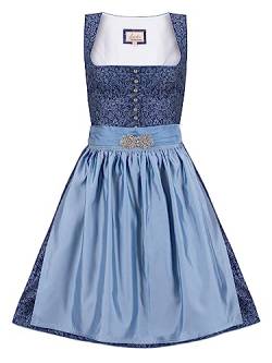 Almbock Dirndl Trachtenkleid | Dirndl Midi für Damen in der Farbe blau Made in Germany | Trachtenkleid Midi für Verschiedene Anlässe Größe 32 von Almbock