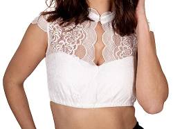 Almbock Dirndlbluse Damen | Bluse modern Made in Germany | Festliche Dirndlbluse zur Hochzeit oder Oktoberfest in Größe M von Almbock