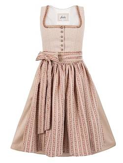 Almbock Dirndlkleid Damen | Dirndl Midi Damen in beige-Rose Farbton Made in Germany | Dirndl Volksfest oder andere Anlässe in Größe 44 von Almbock