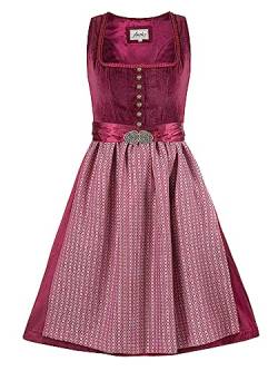 Almbock Dirndlkleid Damen | Dirndl Midi Damen in weinrot Farbton Made in Germany | Dirndl Oktoberfest oder andere Anlässe in Größe 48 von Almbock