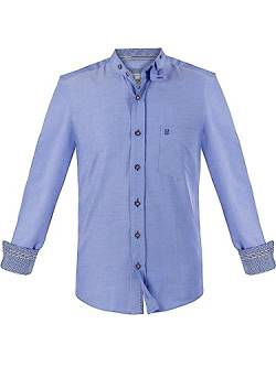 Almbock Exklusive Trachtenhemden | Hemd in blau mit Made in Germany | Hemd Langarm zur Hochzeit oder Oktoberfest in Größe XL von Almbock