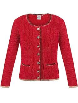 Almbock Exklusive Trachtenstrickjacke | Trachtenjacke in rot mit Made in Germany | Strickjacke Langarm zur Hochzeit oder Oktoberfest in Größe 40 von Almbock