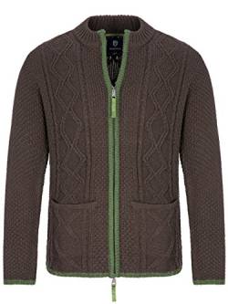 Almbock Herren Trachten Strickjacke braun - Strickjacke mit Reißverschluss - Strickjacke Herren in Braun Größe S von Almbock