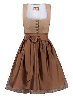 Almbock Trachten Dirndl | Dirndl Damen Midi elegant in braun Made in Germany | Festliche Dirndl Midi für Verschiedene Anlässe Größe 44 von Almbock