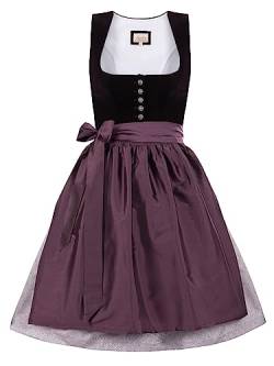 Almbock Trachten Dirndl | Dirndl Damen Midi elegant in lila Made in Germany | Festliche Dirndl Midi für Verschiedene Anlässe Größe 44 von Almbock