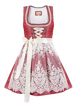 Almbock Trachten Dirndl | Dirndl Damen Mini elegant in rot Made in Germany | Festliche Dirndl Mini für Verschiedene Anlässe Größe 36 von Almbock