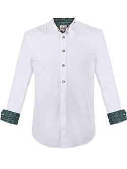 Almbock Trachtenhemd | Hemd für Herren in der Farbe weiß Made in Germany | Trachtenhemd für Verschiedene Anlässe Größe XS von Almbock