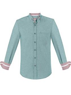 Almbock Trachtenhemd Herren | Hemd Herren in grün Farbton Made in Germany | Trachtenhemd für Oktoberfest oder andere Anlässe in Größe XXL von Almbock
