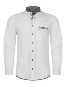 Almbock Trachtenhemd Stehkragen weiß Männer| Herren Trachten Hemd Stehkragen aus Baumwolle S von Almbock