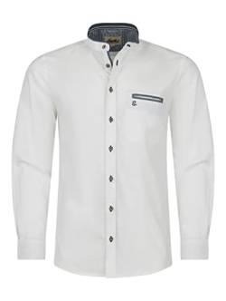 Almbock Trachtenhemd Weiss Herren | Trachtenhemd Stehkragen weiß Größe XXL von Almbock