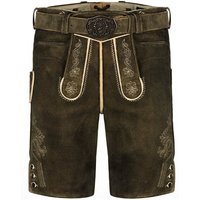 Almbock Trachtenlederhose Trachtenhose Wildbock Graz (2-tlg) dunkelbraun mit Gürtel von Almbock