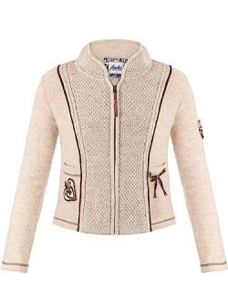 Almbock Trachtenstrickjacke | Trachtenjacke für Damen in der Farbe beige Made in Germany | Trachtenstrickjacke für Verschiedene Anlässe Größe 32 von Almbock