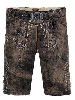 Bayrische Lederhose Herren | Herren Tracht Wildbock (100% Wildleder) | Trachtenlederhose braun Used in Gr. 50 von Almbock