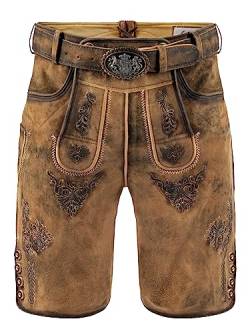 Bayrische Lederhose Herren |Lederhose original Wildbock (100% Wildleder) | Wildbock-Lederhose braun Used in Gr. 56 von Almbock