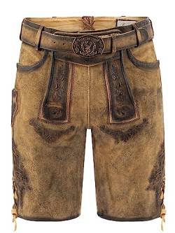 Bayrische Lederhose Herren |Lederhose original Wildbock (100% Wildleder) | Wildbock-Lederhose braun Used in Gr. 56 von Almbock