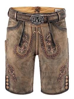 Lederhose | Lederhose Herren Wildbock (100% Wildleder) | Kurze Lederhose Herren braun Used in Gr. 44 von Almbock