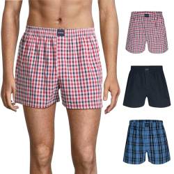 Almonu - Web - Boxershorts - 3er Pack (XXL Rot/Navy karriert) von Almonu