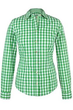 Almsach Damen Trachten-Bluse grün-weiß kariert 'Maria', hellgrün, 36 von Almsach