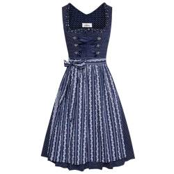 Almsach Damen Trachten-Mode Best-Price Midi Dirndl Bine in Dunkelblau traditionell, Größe:36, Farbe:Dunkelblau von Almsach