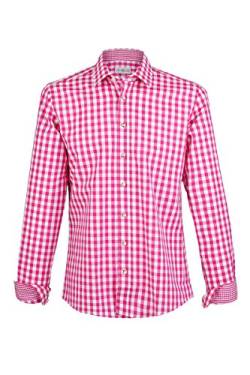 Almsach Herren Karohemd Slim-Fit Vichy pink 'Tobias', Fuchsia (pink), L von Almsach