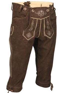 Almsach Herren Kniebundlederhose Wildbock Dunkelbraun, Dunkelbraun, 54 von Almsach