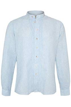 Almsach Herren Trachten Leinenhemd Stehbund Slim lightblue, Light-Blue, XL von Almsach